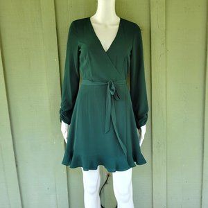 New GIANNI BINI Dark Green Crepe Dress XS